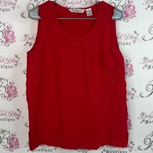 Clovelly tank top 100% silk shirt lightweight silky Women's Red Tank Top
